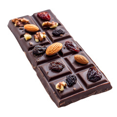 Delicious dark cho te bar topped with nuts and dried fruits, perfect for sweet treat or snack. Indulge in rich flavors and textures of this gourmet cho te