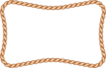 Illustration of a simple rope frame with blank copy space. Empty space with rope border for your design. 