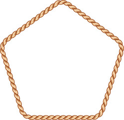 Illustration of a simple rope frame with blank copy space. Empty space with rope border for your design. 