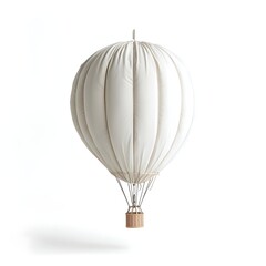 Obraz premium Minimalist Hot Air Balloon Floating in the Sky on a White Background