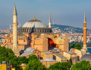 Fototapeta premium Hagia Sophia Grand Mosque in center of Istanbul, Turkey
