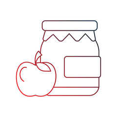 apple jam gradient outline icon with white background vector stock illustration