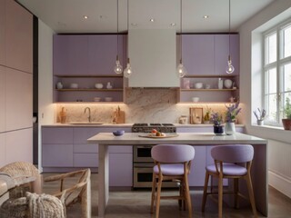 Lavender Kitchen Island Modern Design Interior
