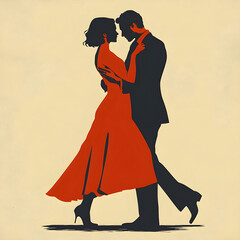 Elegant couple dancing tango with passion and style