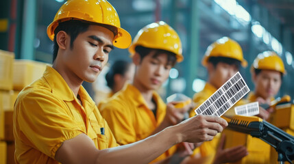 Efficient workers scanning barcodes in warehouse setting