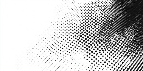 A captivating black-and-white abstract masterpiece with intricately arranged, tiny dotted patterns creating a mesmerizing textured backdrop. Each dot contributes to an enigmatic, symmetrical dance acr