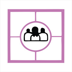 People icon bold style illustration image