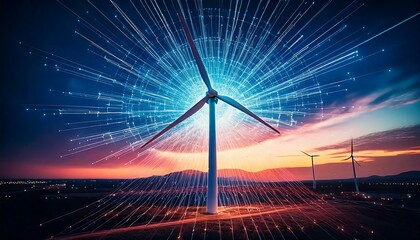 Obraz premium A wind turbine with advanced aerodynamic design.