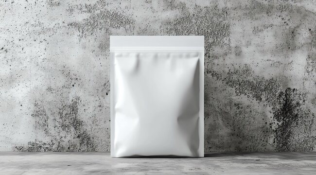 Mockup di confezione bianca su superficie di cemento