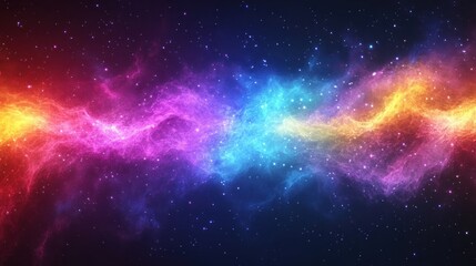 Naklejka premium Cosmic Nebula Colorful Swirling Gaseous Clouds