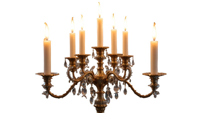 candlestick with candles.
decorative candelabras with melting candles elegant lighting transparent background