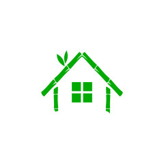 Fototapeta premium Bamboo house icon isolated on white background