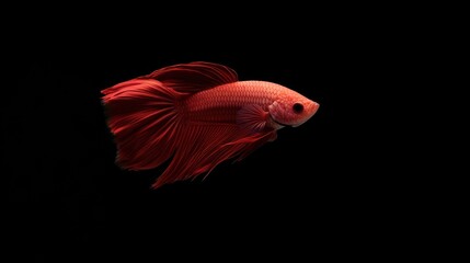 Obraz premium Stunning Red Betta Fish in Dark Background