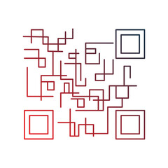 barcode gradient outline icon with white background vector stock illustration