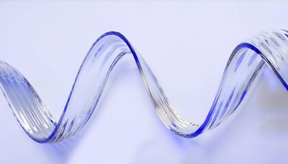 elegant flowing glass wave with blue accents, abstract dynamic design, modern artistic background for decor and branding

