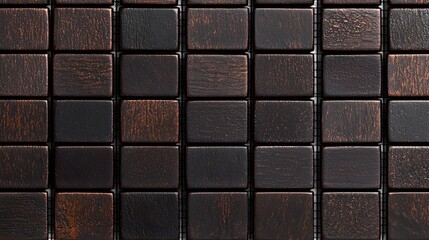 Naklejka premium Textured Wooden Tiles in Various Shades of Brown and Black