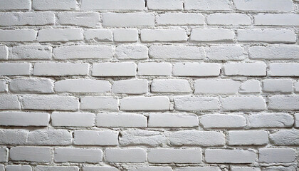 White painted brick wall texture background for wallpaper and design, featuring a minimalist and modern surface with subtle imperfections, perfect for graphic design, interior decor, and digital art p