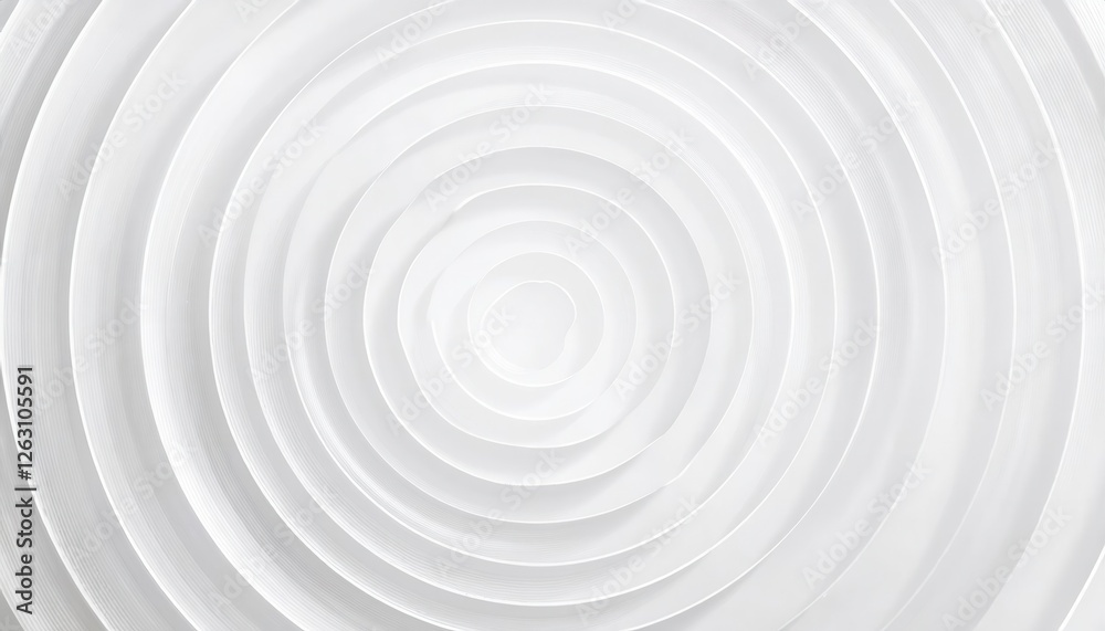 Leinwandbilder monochrome white concentric circle pattern with embossed texture, abstract geometric background for 
