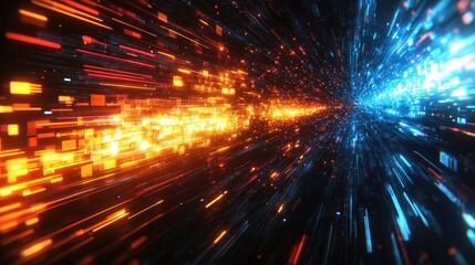 Obraz premium Abstract Digital Data Stream Visualization