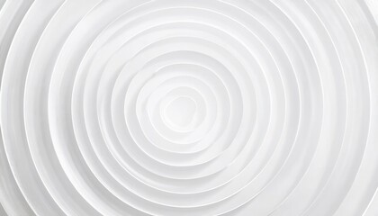 Obraz premium monochrome white concentric circle pattern with embossed texture, abstract geometric background for minimalistic design projects