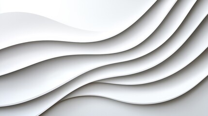 A minimalist design featuring elegant, flowing layers of white paper, creating a sense of depth and movement.