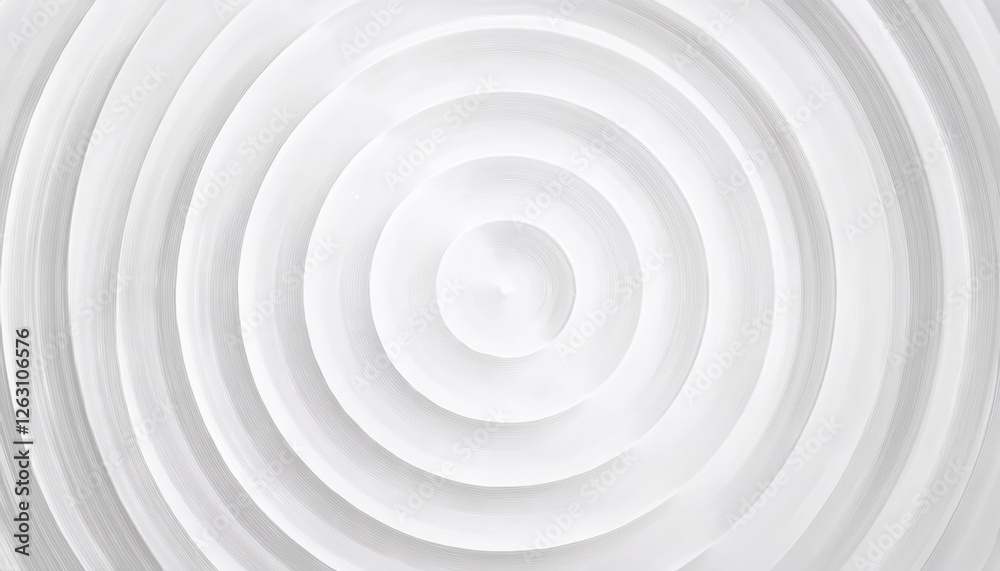 Leinwandbilder monochrome white concentric circle pattern with embossed texture, abstract geometric background for 