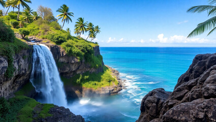 waterfall in the mountains
