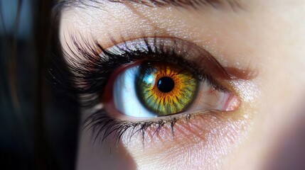 Fototapeta premium Close-up of Female Eye with Rainbow Iris