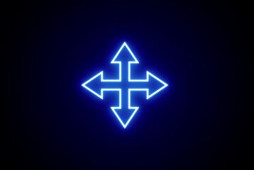 Obraz premium Arrow. Neon arrow sign. Neon road, arrow symbol. Colorful arrow icon. Glowing arrow icon.