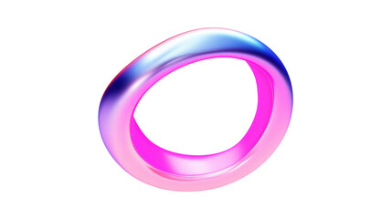 Gradient Colorful Ring In Pink And Blue Hues With A Transparent Background
