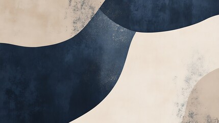 Abstract Beige and Blue Wave Design Art