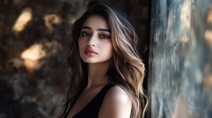 Naklejka premium Confident young woman posing in natural light.