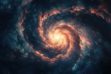 Obraz premium Beautiful vibrant spiral galaxy with a bright glowing center