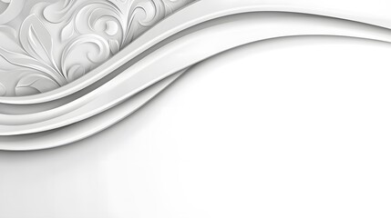 Obraz premium Elegant White Background with Floral Embossed Design and Curves
