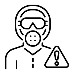 A character wearing hazardous mask, line style icon 