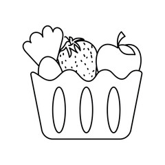 fruit lineal icon with white background vector stock illustration