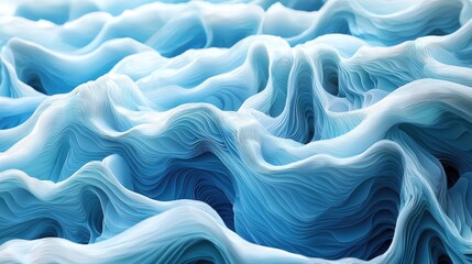 Obraz premium Abstract Blue Layered Waves Pattern Design