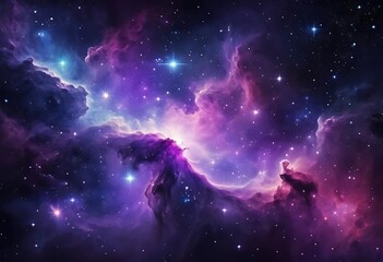 Fototapeta premium Cosmic Nebula Glowing Starscape Celestial Wonders