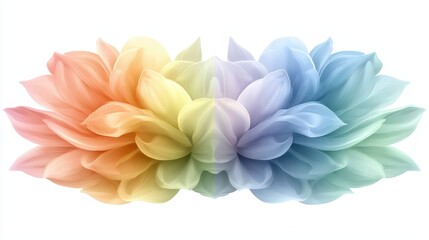 Obraz premium Vibrant colorful flowers on pure white background, a captivating floral display three