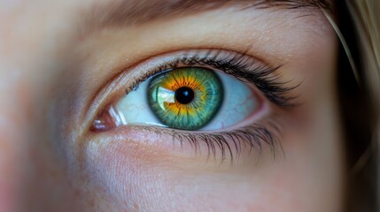 Fototapeta premium Close-up of Rainbow Iris on Woman's Eye