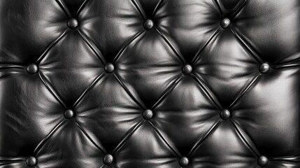Fototapeta premium Luxurious Black Leather Texture Close-Up