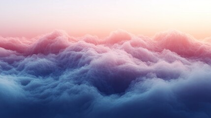 Fototapeta premium Serene Pink and Blue Cloudscape at Sunset