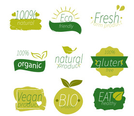 colorful-organic-food-logo-collection