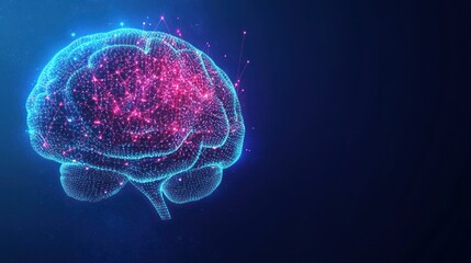 Obraz premium Abstract Digital Brain: Neural Network Visualization