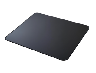 Blank black computer mat for mouse isolated on  transparent background