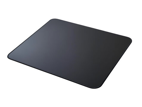 Blank black computer mat for mouse isolated on  transparent background