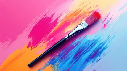 Obraz premium Colorful Brush Strokes with Paintbrush