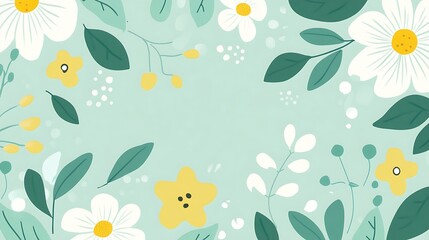 Delicate Floral Border Design With Pastel Colors