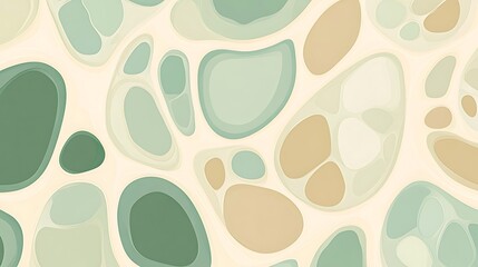 Abstract Green Beige Organic Shapes Pattern Design