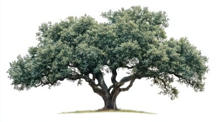 Fototapeta premium Majestic Oak Tree Against a White Background